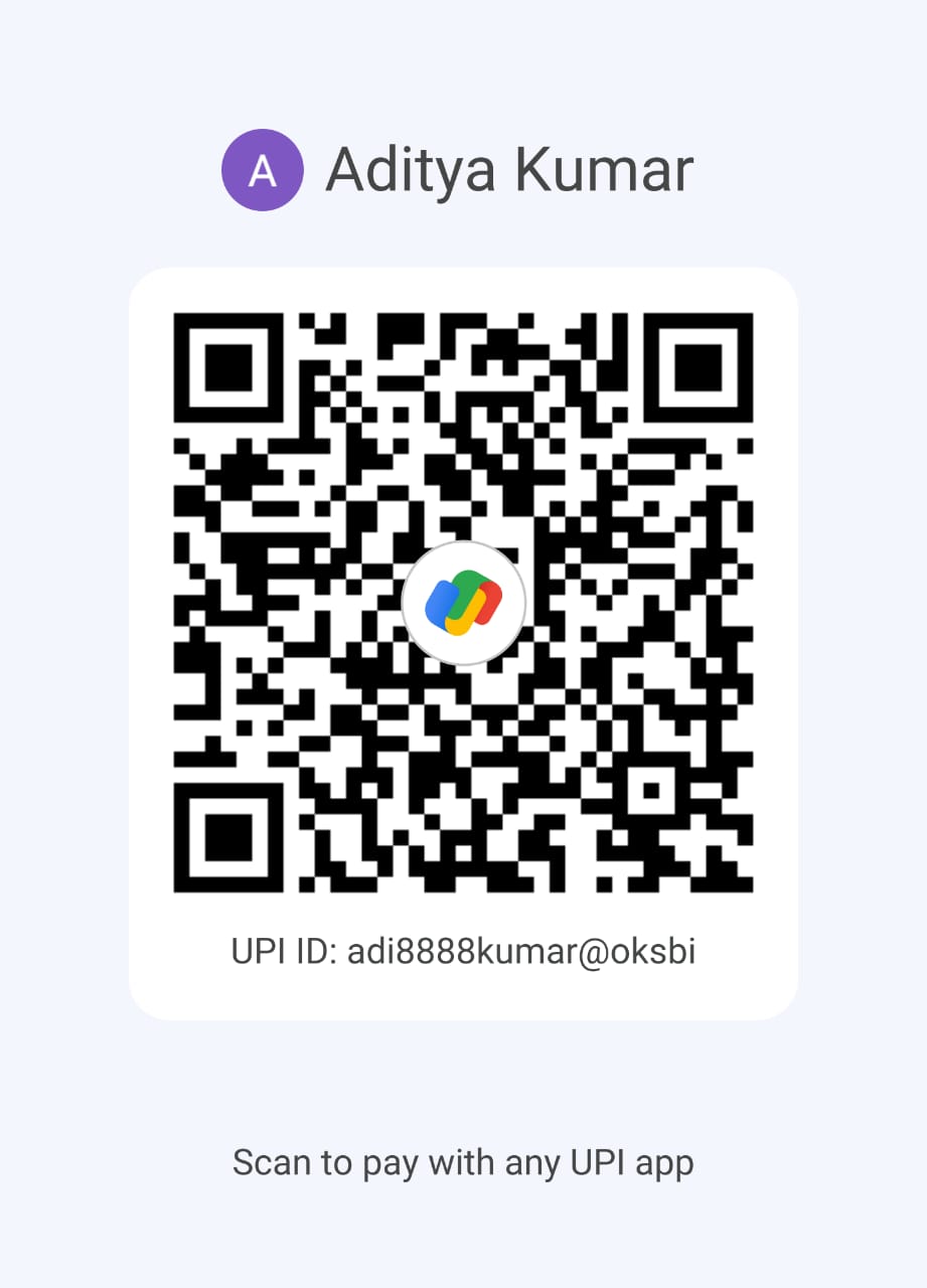 GPay / UPI QR code for Aditya Kumar